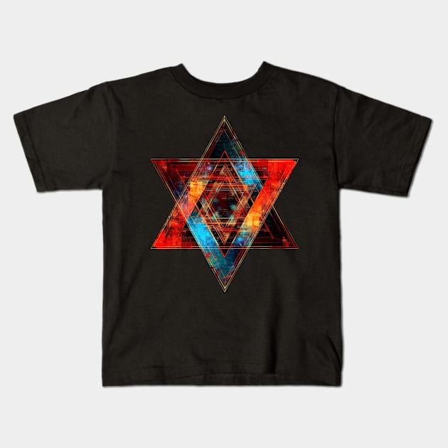 Star Of David Abstract Kids T-Shirt by TruthIgnited